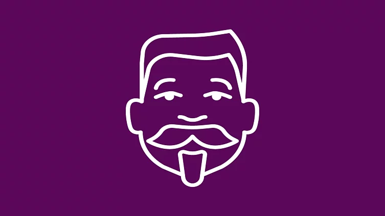 Bijela ikona Friedricha Eberta na ljubičastoj pozadini